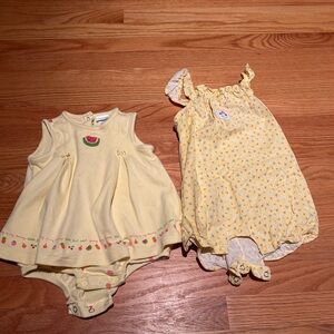 Carter's Yellow and Pink Bodysuits Set